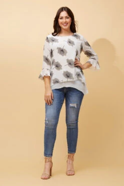 RUMI DOUBLE LAYER LEAF PRINT TUNIC TOP -Printedcarpetus 46bb785154b1a2904c91614cb62f422e d836665b ddd2 4c3f a81f e05f1986d265