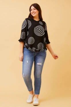 LILIBET FRILL SLEEVE TOP -Printedcarpetus 472b9d2f437165e2006235306530aae8