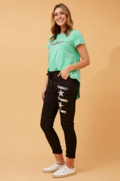 JANJA SEQUIN STAR PRINT JOGGERS -Printedcarpetus 49d28138ef0e99c4783aa30a05a42020