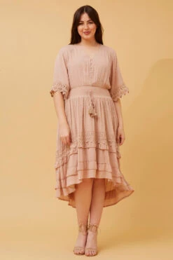 BRIANNA LACE TRIM MIDI DRESS -Printedcarpetus 4a3a0f9f10565d08c8b09e2b36ab1230