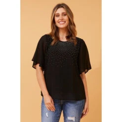 NEESHA DIAMANTE DETAIL TOP -Printedcarpetus 4a4bdb69313c38d9f4e2ee7cacd1d52e