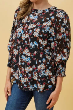 ELEGANT BALLOON SLEEVE FLORAL BLOUSE -Printedcarpetus 4addca6d69de2867e846d3c5239f2f09