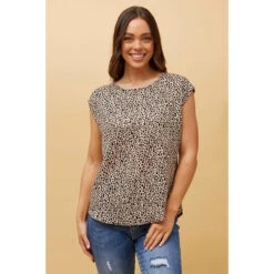 SHELLY LEOPARD SHELL TOP -Printedcarpetus 4b1d8222a50170efb2fbe59de17dd644