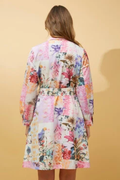 WENONA PATCHWORK FLORAL SHORT DRESS -Printedcarpetus 4bf5dd86e42c1b5401a9b0fd111ba3d0