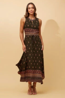 ALLY PAISLEY BOHO MAXI DRESS