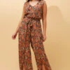 ROSE LEAF PRINT JUMPSUIT -Printedcarpetus 4c7614ce7d3b1ead32953e3177241577