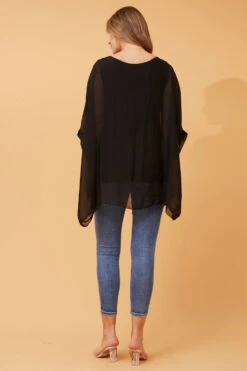 ARGLE SEQUIN DETAIL DOUBLE LAYER TOP -Printedcarpetus 4de8ab3e1be38369994572dd7387fd92