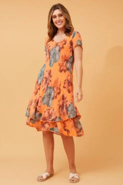 ELECTRA DOUBLE LAYER FLORAL DRESS -Printedcarpetus 4ebf32f569bf87a657875a5367fa661f