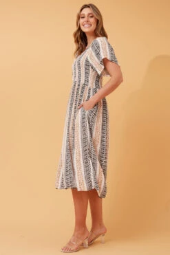 PRIYANKA ABSTRACT BOHO MIDI DRESS -Printedcarpetus 4f5e42e484e2792350f9b5c1cef97b87