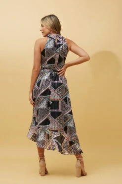 RIO HALTER NECK PATCHWORK DRESS -Printedcarpetus 4fc45a3bf50e0f565525beb2594a6e61