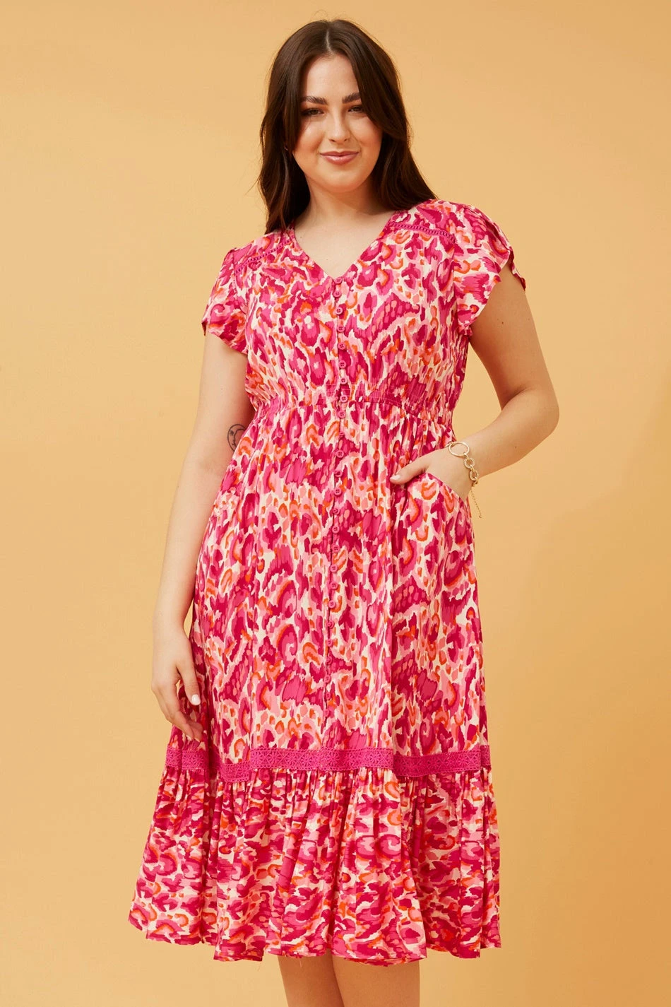 Stella MOROCCO ABSTRACT BOHO MIDI DRESS 5 Stella MOROCCO ABSTRACT BOHO MIDI DRESS - Image 3