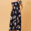 ROBIN FLORAL BARDOT MAXI DRESS -Printedcarpetus 506234b7b351e1f78ce60b0123cbd642