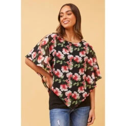 CAREY DOUBLE LAYER FLORAL TOP -Printedcarpetus 50f8399baa5107b70614c967033314b7