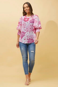 ELEGANT FLORAL BALLOON SLEEVE BLOUSE -Printedcarpetus 51aae90a890285f32c020941002ae578