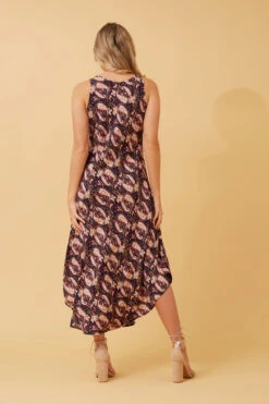 UMBRELLA PAISLEY BOHO MIDI DRESS -Printedcarpetus 51b3876c2f239e7da6900522f321176c