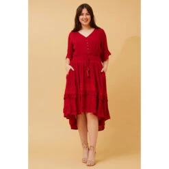 BRIANNA LACE TRIM MIDI DRESS -Printedcarpetus 51bf80199bc34a65fa22d2780502bd4a