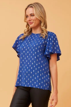 CANDICE GOLD FOIL PRINT TOP -Printedcarpetus 5390f20e86ff48b9d015b40210d1c1e5