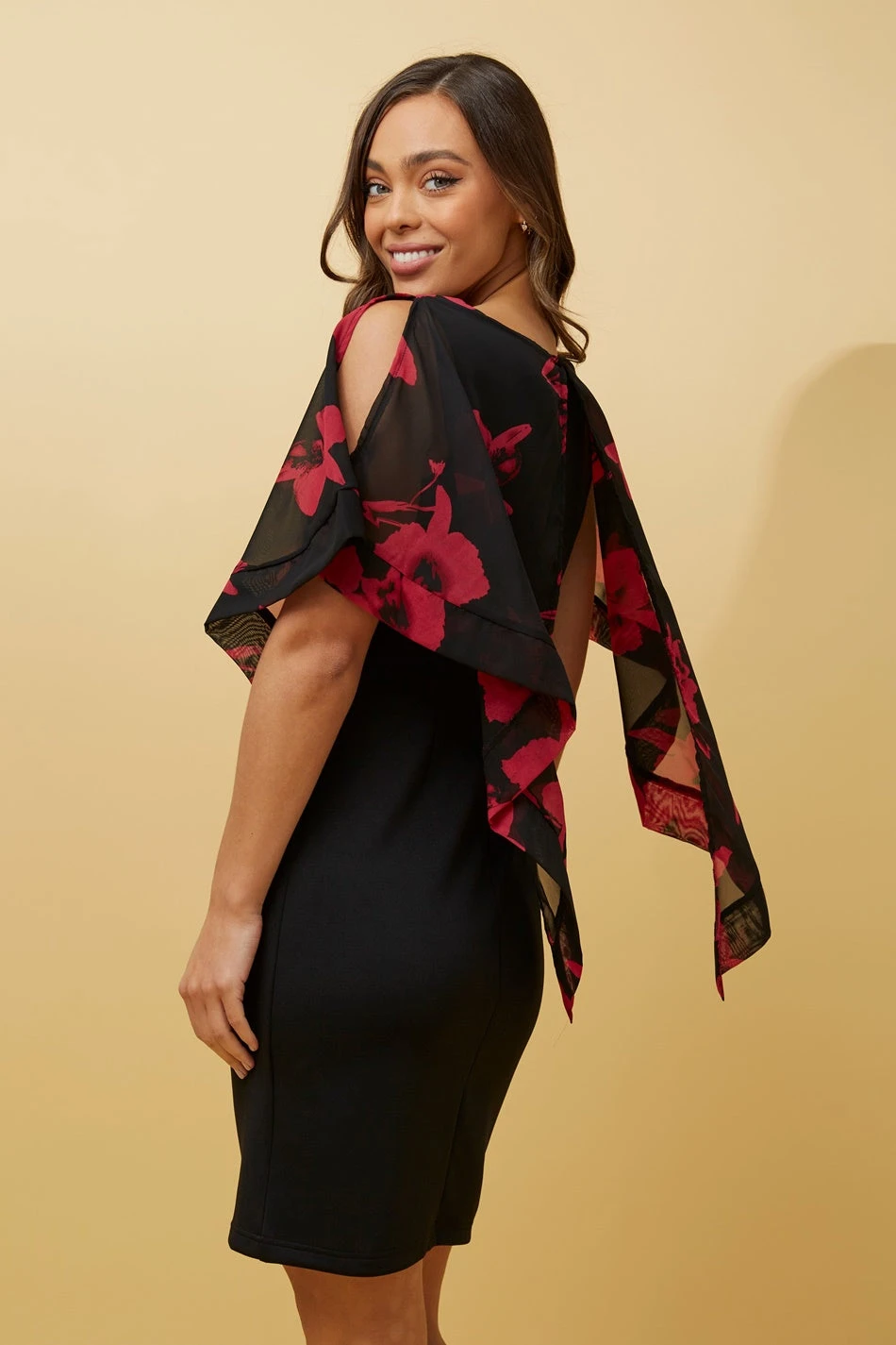 KYLIE FLORAL COLD SHOULDER DRESS 8 KYLIE FLORAL COLD SHOULDER DRESS - Image 6