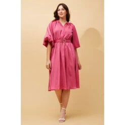 QUEENIE SATIN MIDI DRESS -Printedcarpetus 53cd083f5c81e33a60b3f3a769e8f2e4