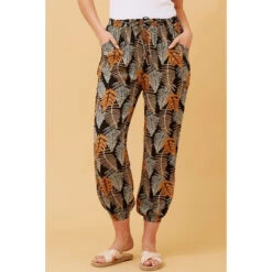ZILA LEAF PRINT BOHO PANTS -Printedcarpetus 54010f6b8dc4ae24cb88af8480cfe22d