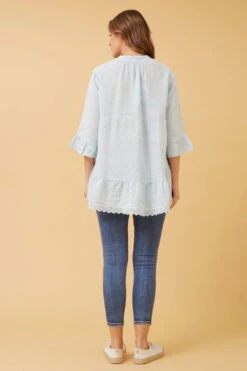 RINA BUTTON FRONT LINEN TOP -Printedcarpetus 54794ebd9d6c228a7c4b9584285483ce