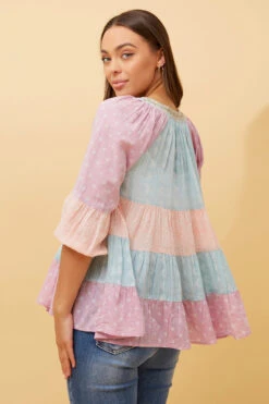 DUKE COLOUR BLOCK BOHO TOP -Printedcarpetus 55220411c59c6a065659da8d08a93073