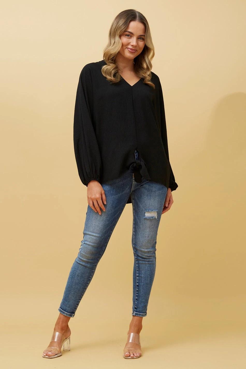 GLENN BATWING SLEEVE FRONT KNOT TOP 6 GLENN BATWING SLEEVE FRONT KNOT TOP - Image 4