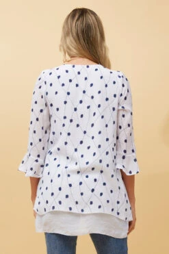 RUMI DOUBLE LAYER DOTTED TUNIC TOP 15 RUMI DOUBLE LAYER DOTTED TUNIC TOP -Printedcarpetus 55ab50466ae28f320cbb323a5eed4ba8