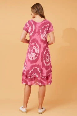 ELECTRA DOUBLE LAYER PRINTED DRESS -Printedcarpetus 56322ac327d96002d949975883eb5bcb