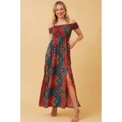 ROBIN ABSTRACT BOHO MAXI DRESS -Printedcarpetus 56624bf9aa89207b348588221af9c743