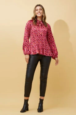 PETA ANIMAL PRINT PLEATED BLOUSE -Printedcarpetus 572a563d5324d3514bf1f5bf67373ae5