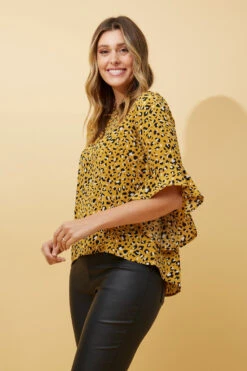 FOREVER NEW LEOPARD FLUTE SLEEVE BLOUSE -Printedcarpetus 5733737466afd7693b2db0ca2be656e7