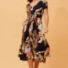 KEGAN FLORAL MIDI DRESS -Printedcarpetus 5762e144a069e5964121bc91a12d09a5