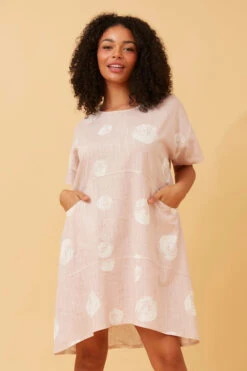 RIMA POLKA DOT LINEN DRESS