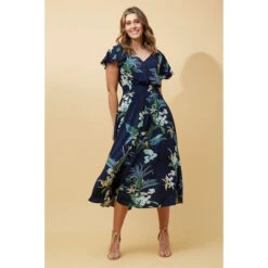 FLORIDA FLORAL MIDI DRESS -Printedcarpetus 58f9b296d50ac69c1d547b573de8f19c