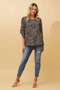 SAMANTHA BUTTON DETAIL LEOPARD TOP -Printedcarpetus 59b5a74a1fd9baaf6cb6382b5c531d2d