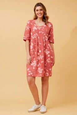 PISA LINEN FLORAL SHORT DRESS