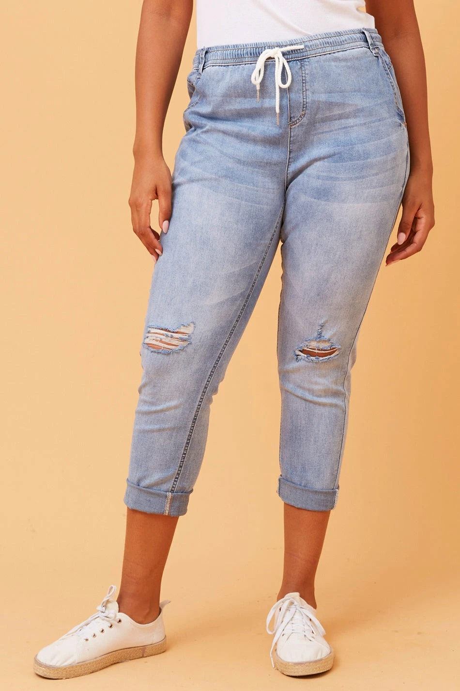 DISTRESSED DENIM JOGGER 5 DISTRESSED DENIM JOGGER - Image 3