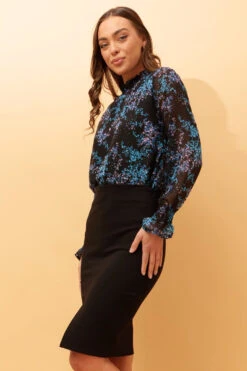 DIANA LEAF PRINT BLOUSE -Printedcarpetus 5f49b8bfd4f76017becd80631c982e26