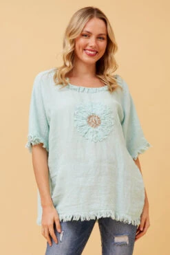 SUNFLOWER PATCHWORK LINEN TOP -Printedcarpetus 615b5dc9327c67e4ab148d408765c602 dc559fff 6f43 4ad4 968b c74383d86b6d