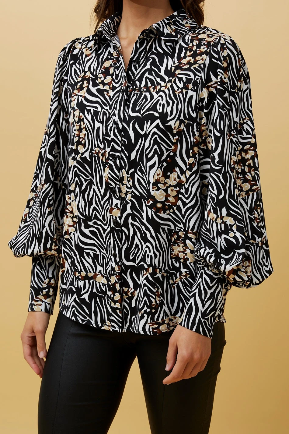 BELLE ANIMAL PRINT LONG BALLOON SLEEVESHIRT 10 BELLE ANIMAL PRINT LONG BALLOON SLEEVESHIRT - Image 8