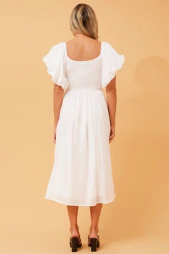 ANOK PUFF SLEEVE MIDI DRESS -Printedcarpetus 621ec7731453a965ca9ed064ed9b0e1a