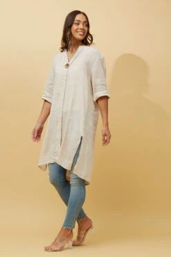 CARMEL SOLID BUTTON DETAIL LINEN TUNIC TOP -Printedcarpetus 6297eb7a7b4caba988ed263478e0d9bb 5dd21077 2d51 4a0a b4da 9fd7315f5cf2