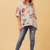 MATTEA FLORAL LINEN TOP -Printedcarpetus 63e9467005d247a9084c576c8c76464f