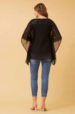 MARILYN SEQUIN COLD SHOULDER TOP -Printedcarpetus 64176ad591f9322d4988db5f80e071ff