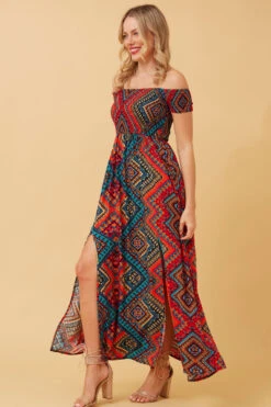 ROBIN ABSTRACT BOHO MAXI DRESS -Printedcarpetus 6469fcba248df18fa4a0fee31bd02fda