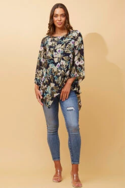 ALISON FLORAL FOIL PRINT TOP -Printedcarpetus 64938b53684d06fac3bf6d5dcb3e66aa