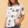 YELINA DANDELION PRINT SHIRT -Printedcarpetus 64f6a0391ba76f3d4e679af17c0da8c4