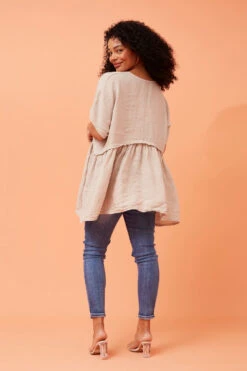 FAYOLA OVERSIZED LINEN TOP -Printedcarpetus 650938a3ee137186c8ef9c09d146fd1f