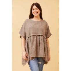 FAYOLA OVERSIZED LINEN TOP -Printedcarpetus 65bbadde1afc4f9c3b0d26053ef0fb0f